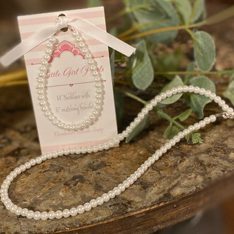 Little Girl Pearls - Bracelet & Necklace Set