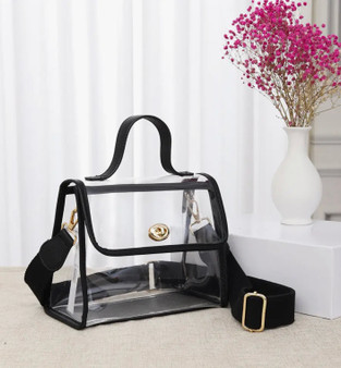 The Mindy Clear Crossbody - Black