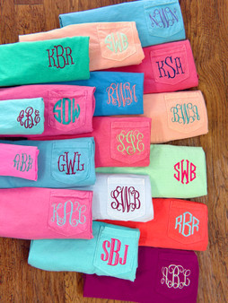 Surprise Color Comfort Color Tee with Embroidered Monogram
