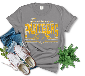 "Fairview Panthers" on Grey Comfort Color Tee
