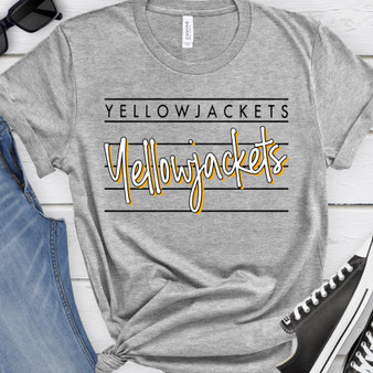 Striped Yellowjackets Black & Gold Screen Printed Tee