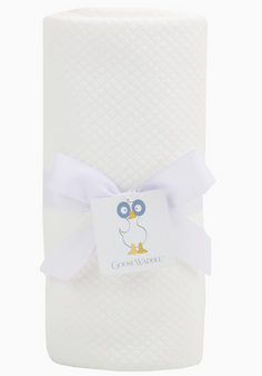 Goose Waddle Knit Baby Blanket - White