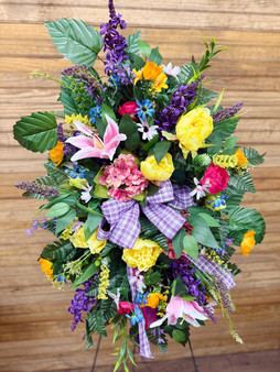Designer's Choice Silk Flower Standing Funeral Spray