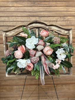 #2 Wooden Window Silk Flower Funeral Spray 