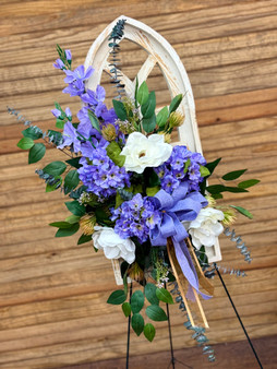 Designer's Choice Silk Flower Wooden Window Standing Funeral Spray