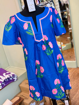 Spring Blooms in Blue Dress