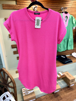 Ruby Urban Ribbed Dress - Hot Pink