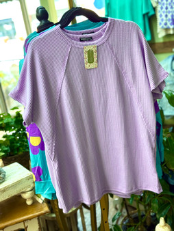 Solid Urban Ribbed Top - Lavender