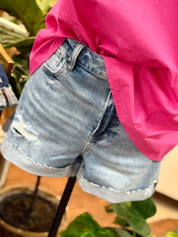Light Wash Nicole High Rise Cuffed Shorts