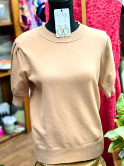Tara Beige Knit Sweater - Size SMALL