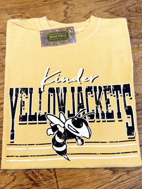 "Kinder Yellowjackets" on Mustard Comfort Color Tee
