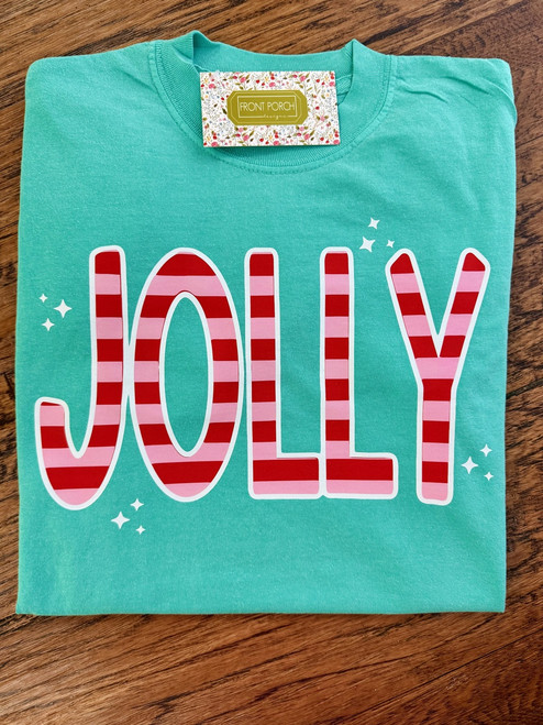 "Jolly" on Island Green Comfort Color Tee - PRE-ORDER