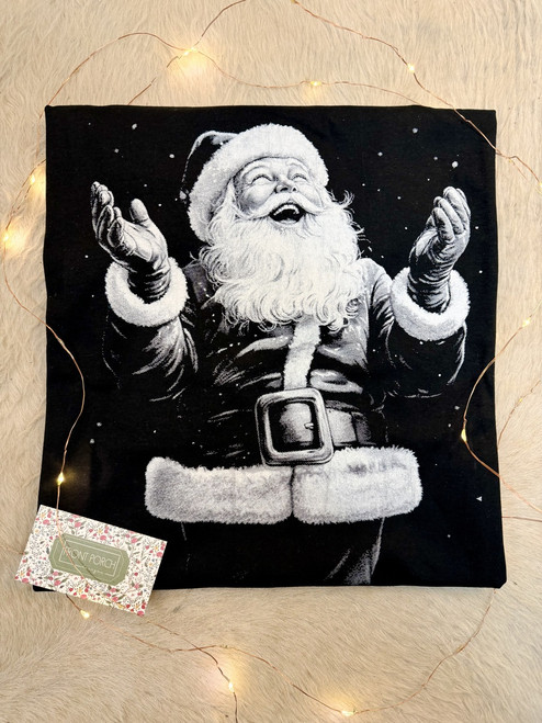 Santa Outline on Black