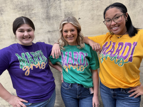 "Mardi Gras" Bling Tee