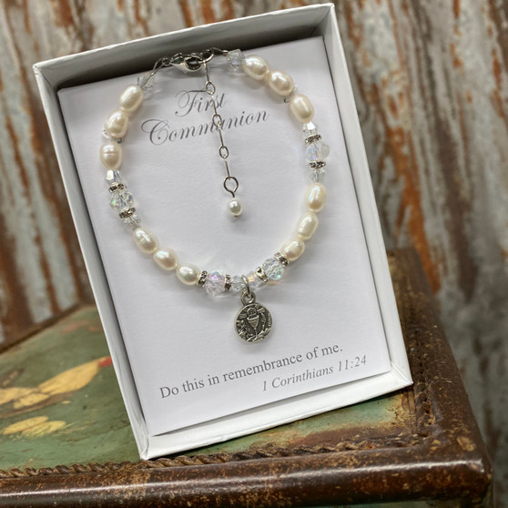 First Communion 6" Freshwater Pearl Bracelet