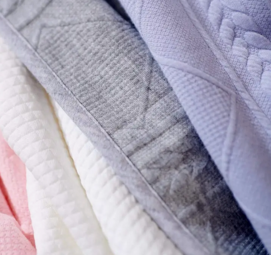 Goose Waddle Knit Baby Blanket - Denim