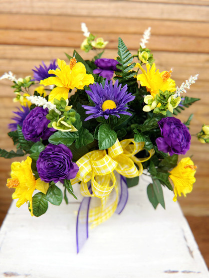 Tiger Stripes Silk Cemetery Arrangement