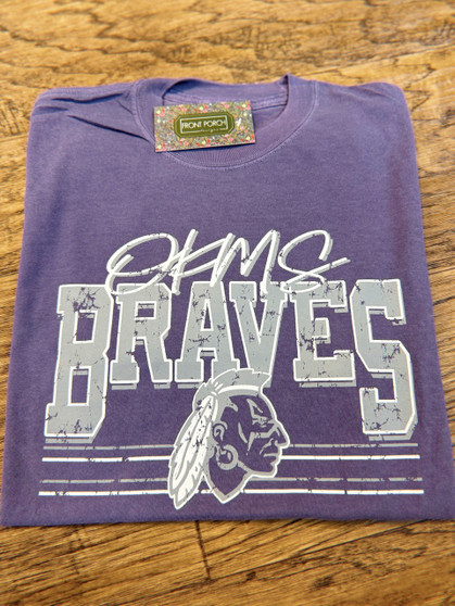 "OKMS Braves" on Grape Comfort Color Tee