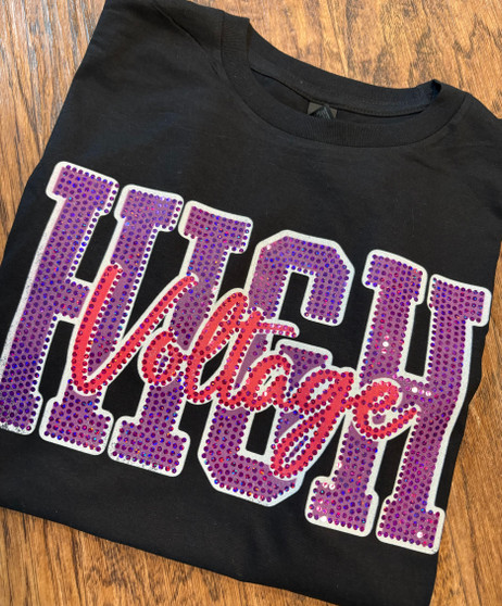 High Voltage Black Bling Tee