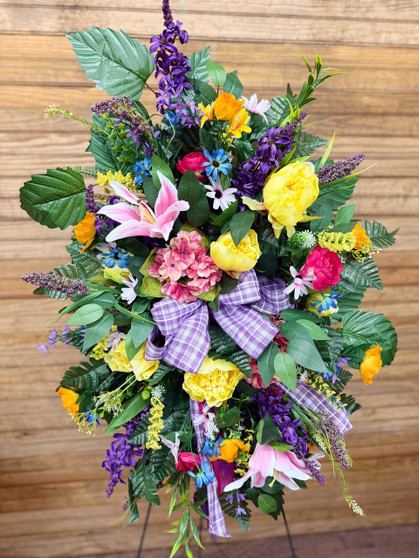 Designer's Choice Silk Flower Standing Funeral Spray