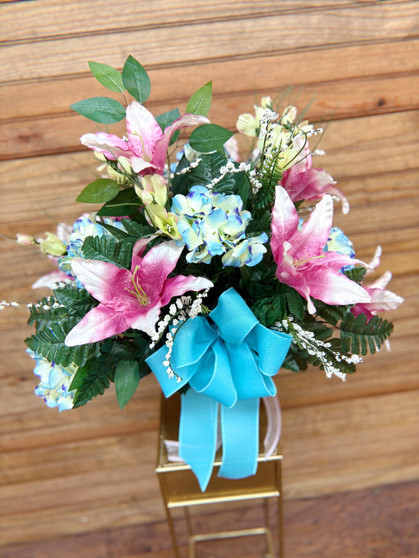 Summer Stargazing Silk Cemetery Arrangement