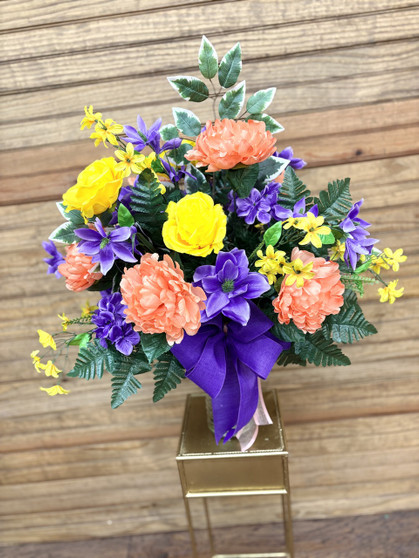 Sweet Summer Silk Cemetery Arrangement
