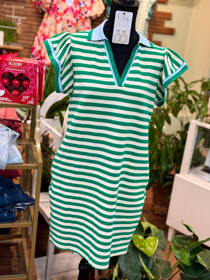 The Wendy Striped Dress - Green