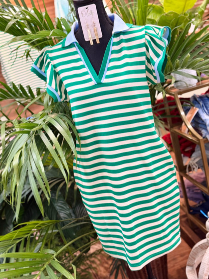 The Wendy Striped Dress - Green