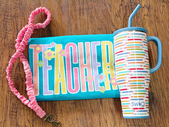 "TEACHER" with Flowers Tee