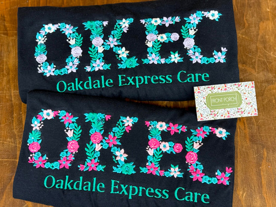OKEC Floral Embroidered Tee or Sweater