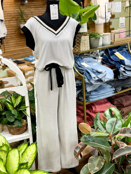 Colorblock Knit Pant Set