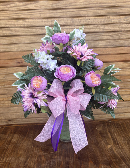 Butterfly Kisses Silk Cemetery Arrangement