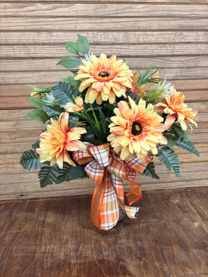 Autumn Fields Silk Cemetery Arrangement