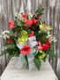 Strawberry Limeade Silk Cemetery Arrangement