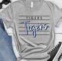 Striped Tigers Blue & White Screen Printed Tee - PRE-ORDER