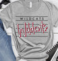 Striped Wildcats Black & Red Screen Printed Tee 