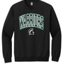 Warriors Travel Ball Collegiate Style Sequin Sweaters - Black Sweater, Dark Green Sequin, White Stitching