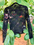 Black Floral Mesh Top