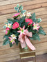 Coral Serenity Silk Cemetery Arrangement