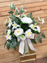 White Serenity Silk Cemetery Arrangement