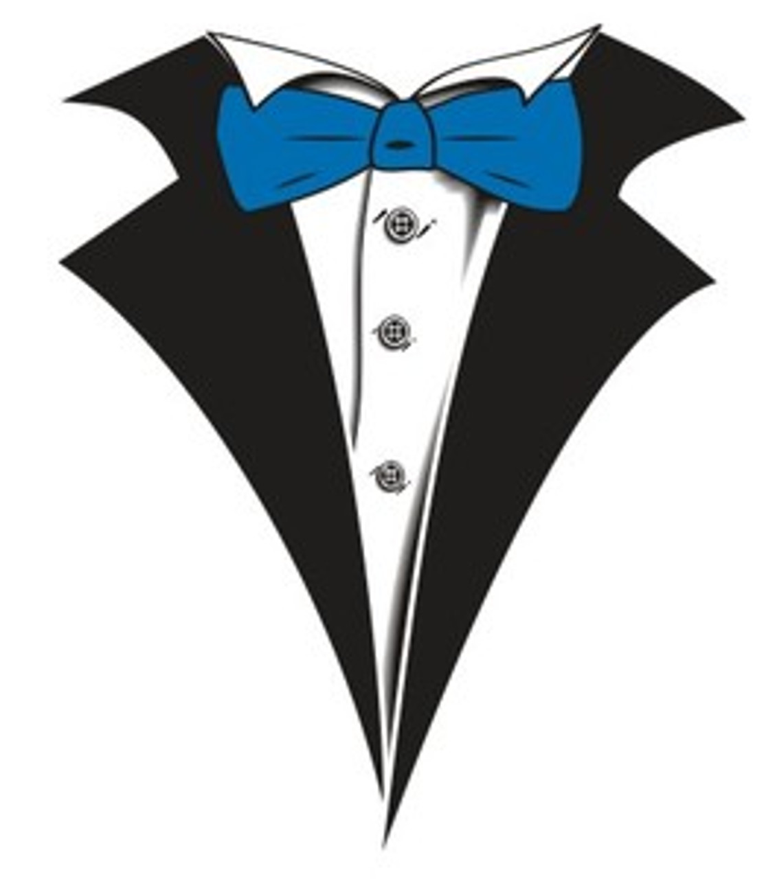 Tuxedo T-shirt with Blue Bow Tie on White