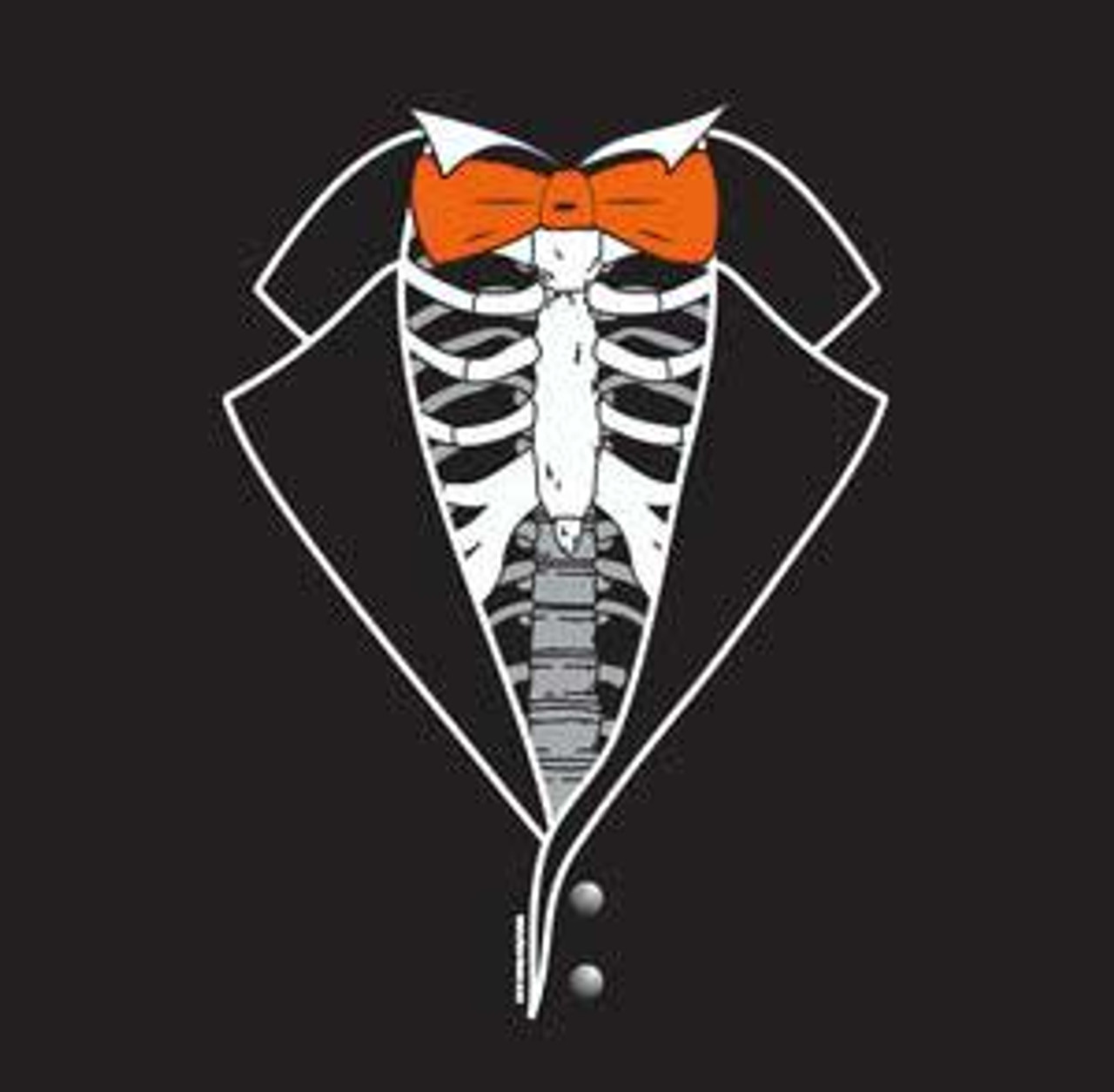 Dem Bones Tuxedo T-shirt with Orange Tie - Halloween Special