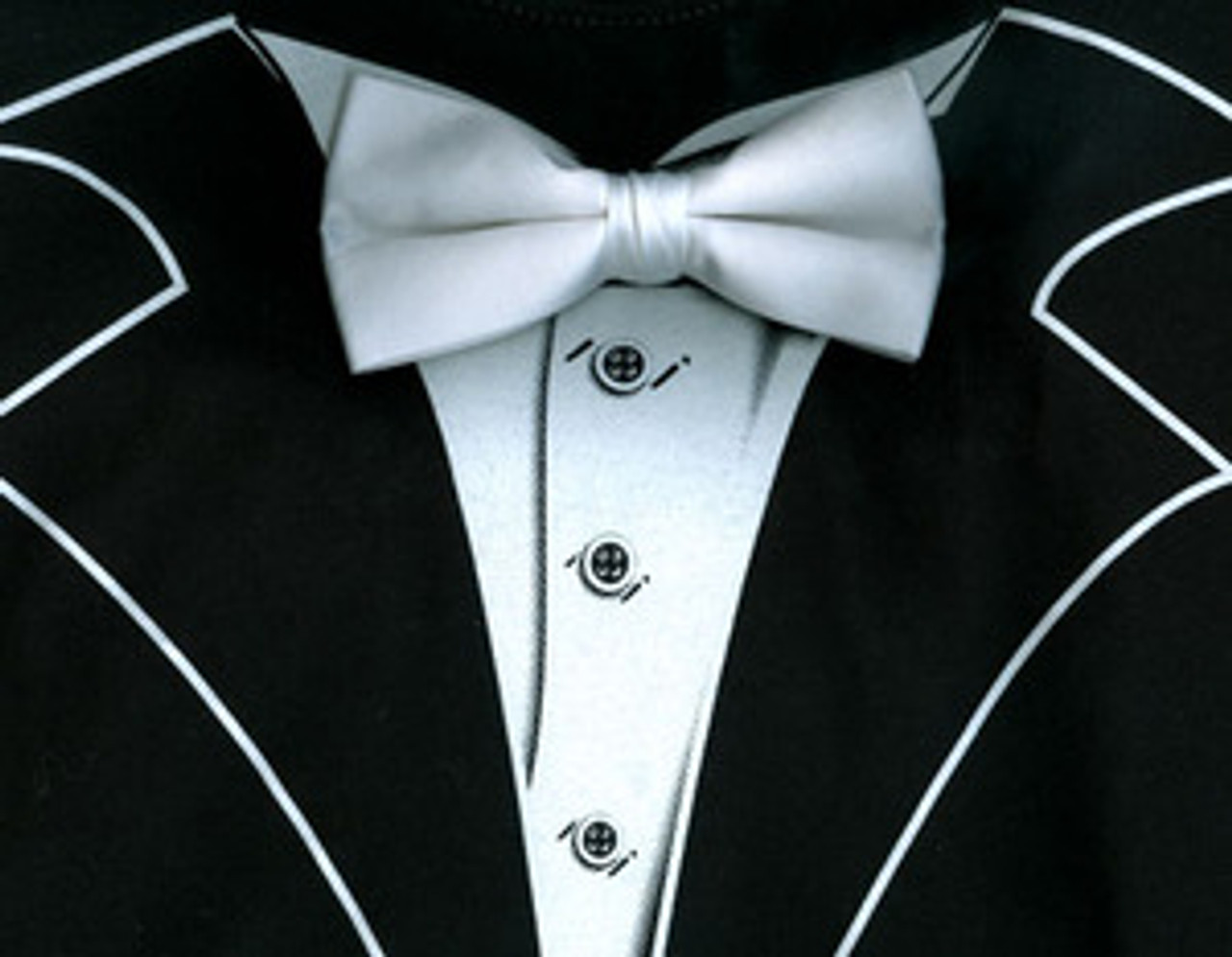 black dress shirt white bow tie