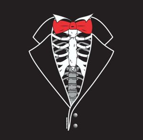 Kids Dem Bones Tuxedo T-shirt in Black with red tie Kids Dem Bones Tuxedo T-shirt in Black with red tie