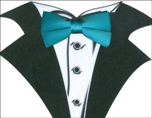 White Tuxedo T-Shirt with Real Turquoise Bow Tie White Tuxedo T-Shirt with Real Turquoise Bow Tie