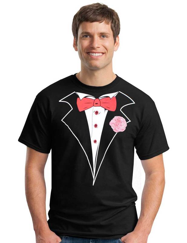 Tuxedo T-shirt in Black - Classic with Big and Tall