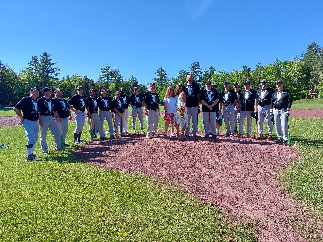 Dressing up for your wedding and the game? Makes sense to me.