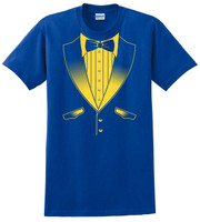 Tuxedo T-Shirt in School Colors - Royal and Gold