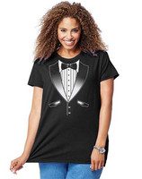 Ladies Original Tuxedo T-Shirt Plus Size