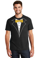 Tuxedo T-shirt with Gold Sparkle Tie